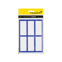 Load image into Gallery viewer, Tower Blue Border Book Labels 24 Per Pack
