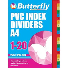 Load image into Gallery viewer, A4 File Dividers 1-31 PVC Butterfly