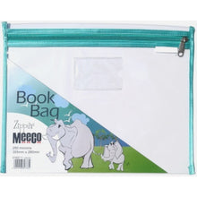 Load image into Gallery viewer, BAG BOOK BAG W/Zip PVC Meeco (Turquoise)