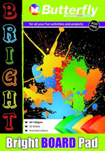 Load image into Gallery viewer, A4 160gsm (20) Bright Assorted Pad Butterfly