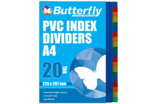 Load image into Gallery viewer, A4 File Dividers 1-20 PVC Butterfly