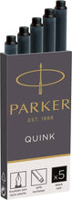 Load image into Gallery viewer, Parker Refill Fountain Pen Black 5 Pack
