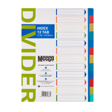 Load image into Gallery viewer, Meeco A4 PVC Blank File Dividers 1-12
