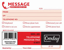 Load image into Gallery viewer, JD197 Telephone Message Book
