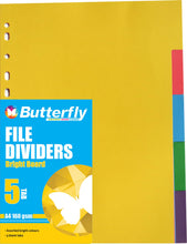 Load image into Gallery viewer, A4 File Dividers 1-5 Board Bright Butterfly
