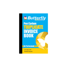 Load image into Gallery viewer, Butterfly A5 Invoice Book Triplicate
