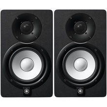 Load image into Gallery viewer, Pair of Yamaha HS5 powered studio monitors in black - front view
